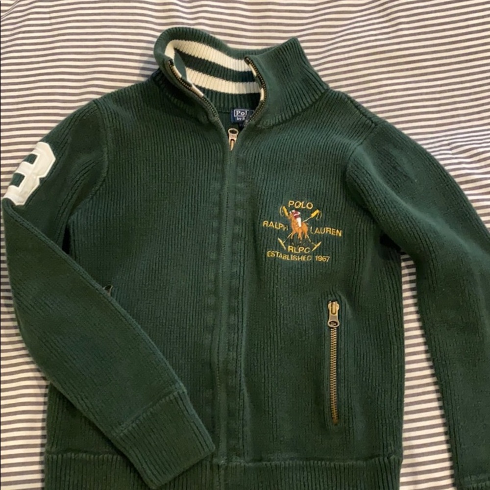 Polo by Ralph Lauren Kids Forest Green Zip-Up Sweater